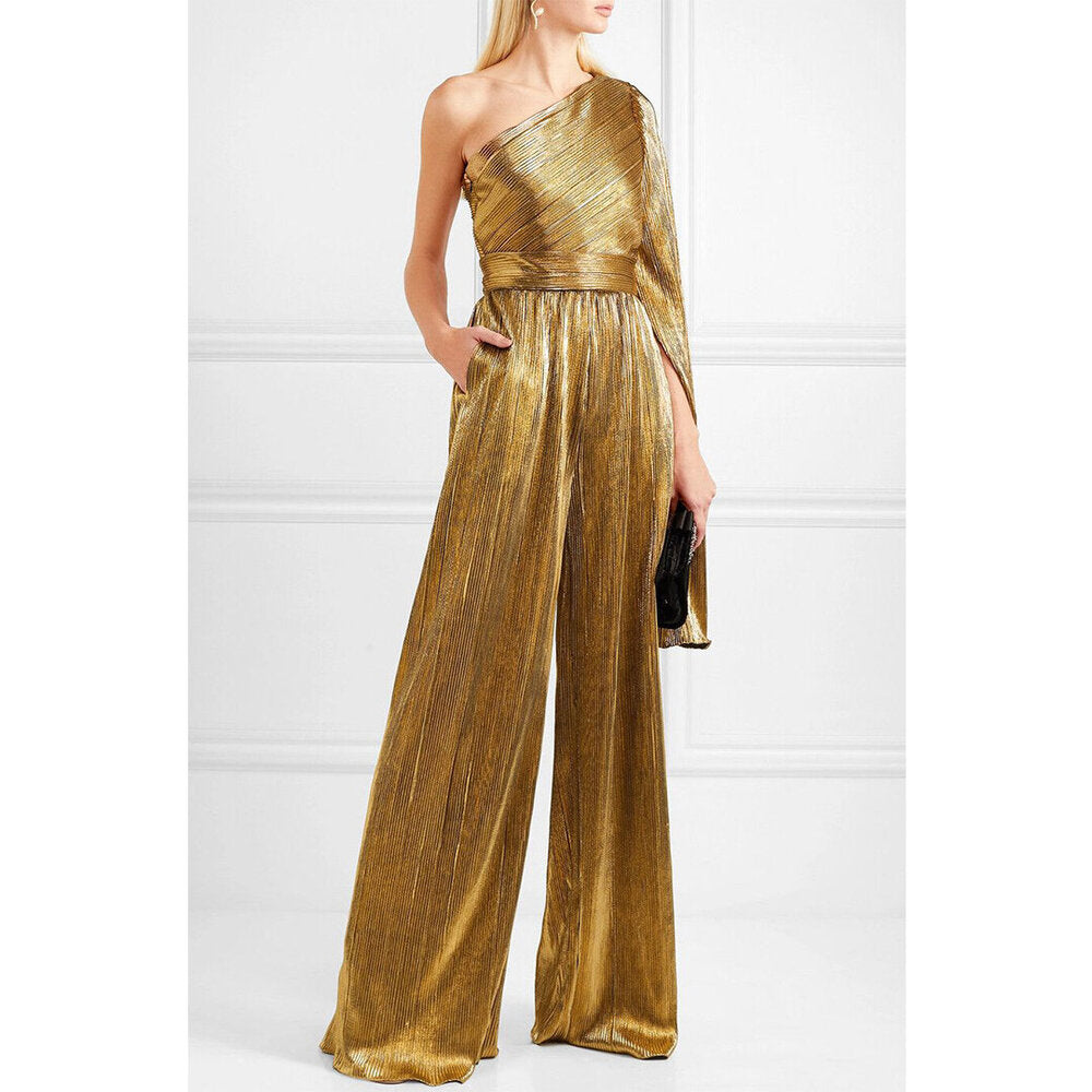 green emerald velvet dress 24 Karat Gold Pants – Allure Novembre main image 0