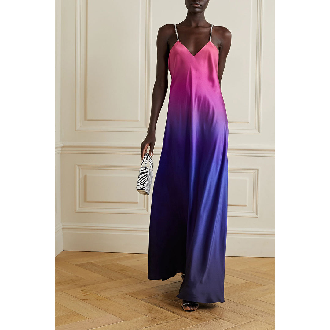 Swarovski Crystal-Embellished Dgrad Charmeuse Gown SemSem Swarovski Crystal-Embellished Dgrad Charmeuse Gown SemSem