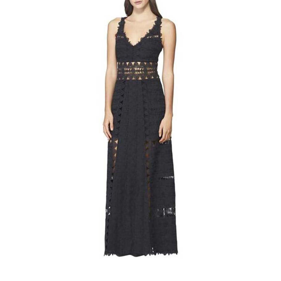 Model Wears SemSem Lotus Long Dress - Black.