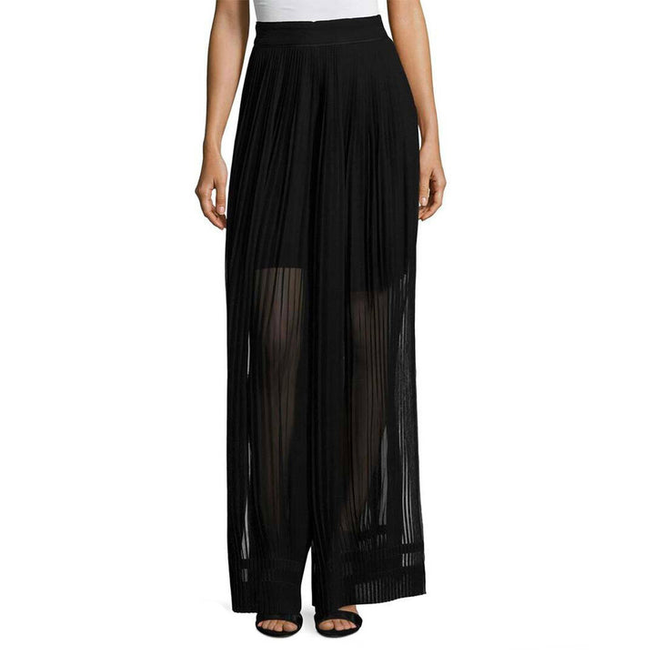 Model Wears SemSem Maryam Pleated Pant - Meteorite.