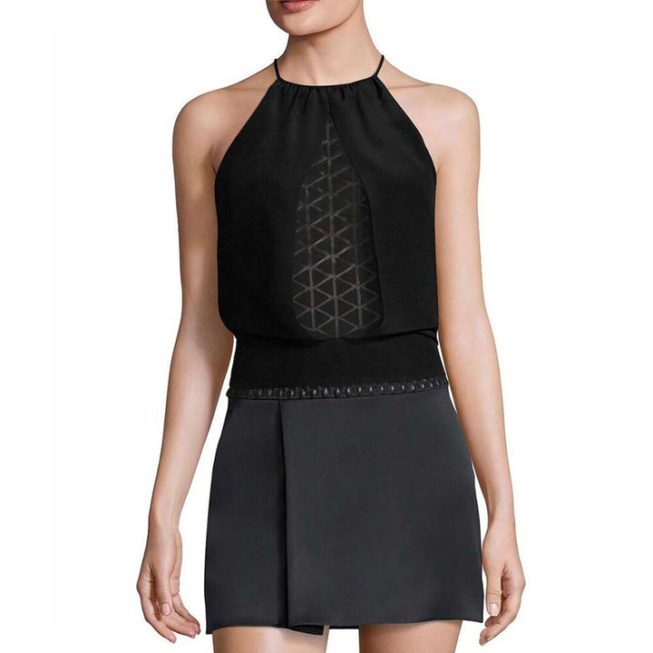Model Wears SemSem Norah Sleeveless Top - Meteorite.