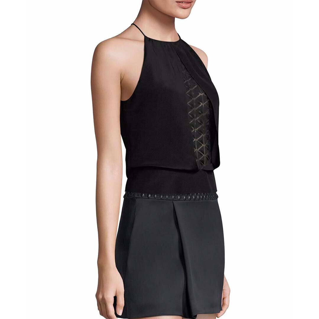 Model Wears SemSem Norah Sleeveless Top - Meteorite.