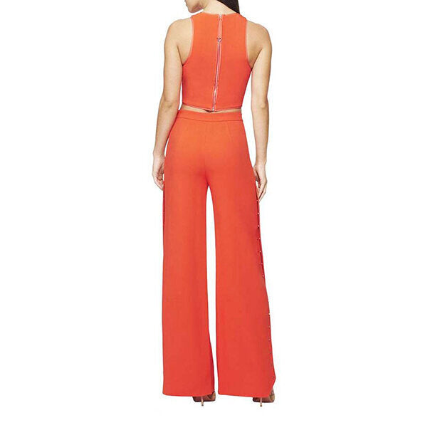 Model wears SemSem Salma Crop Top - Orange.