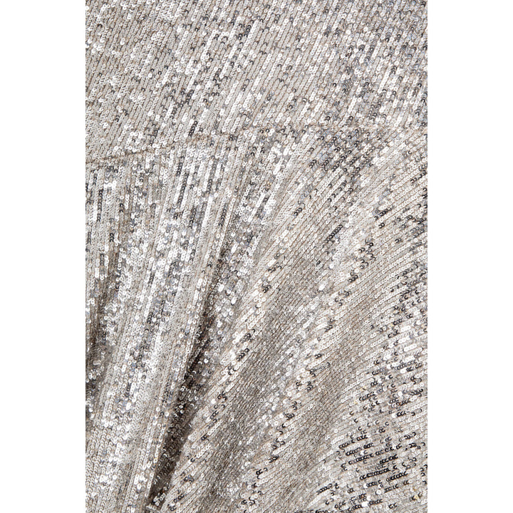 SemSem Asymmetric Sequined Tulle Midi Dress.