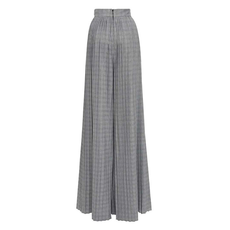 SemSem Dietrich Pleated Plaid Pant.
