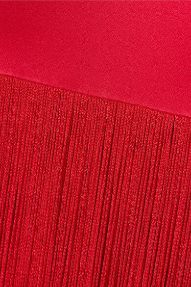 SemSem Fringed Silk-Satin Top.