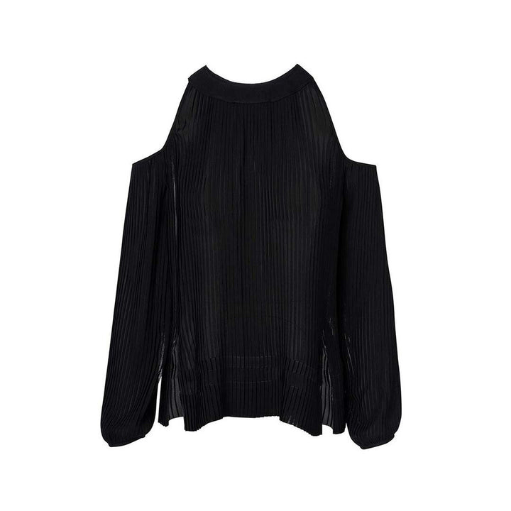 SemSem Maryam Pleated Long Sleeve Top - Meteorite.