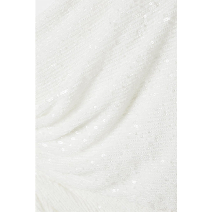 SemSem One-Shoulder Cutout Sequined Knitted Gown.