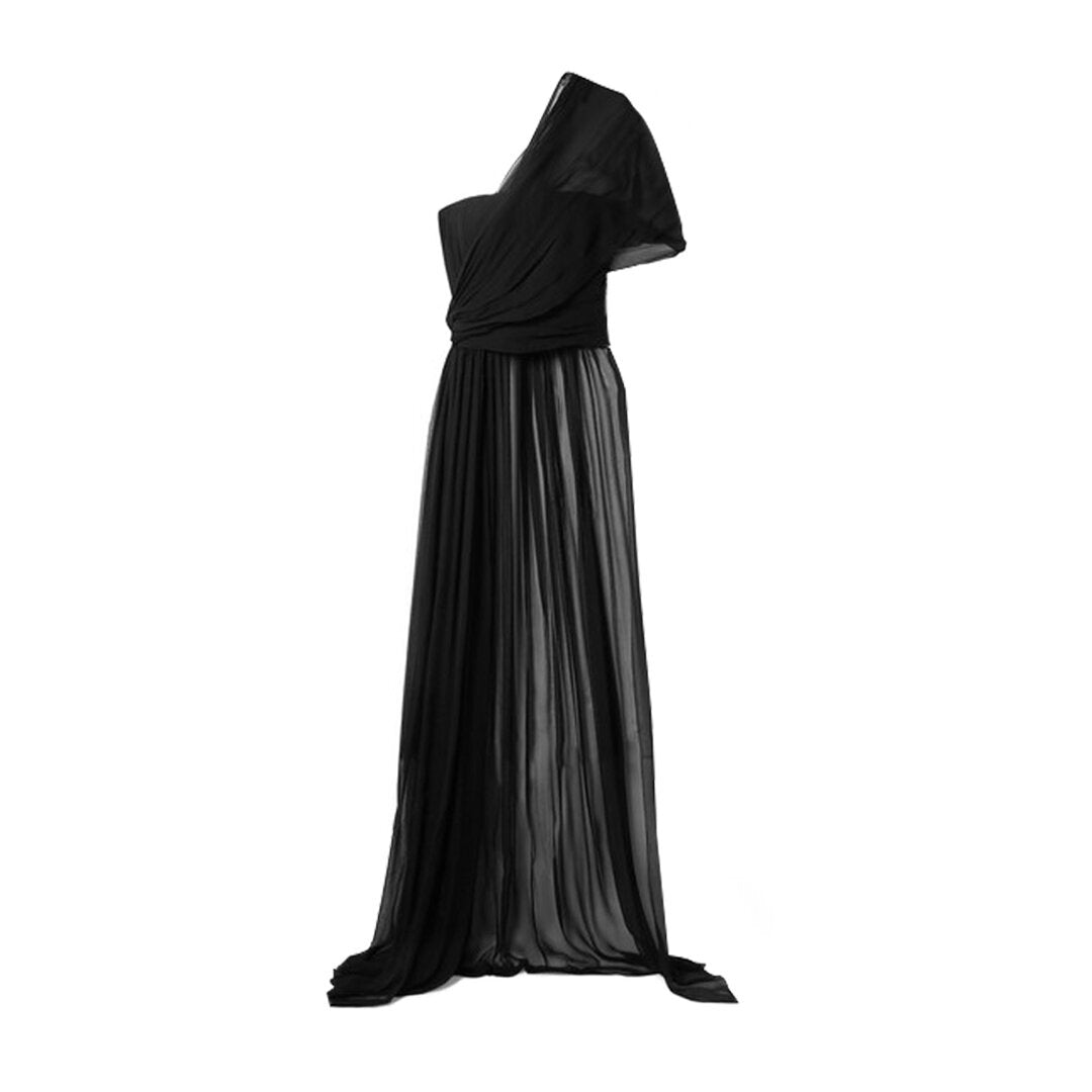 SemSem One-Shoulder Draped Silk Crepe Top.