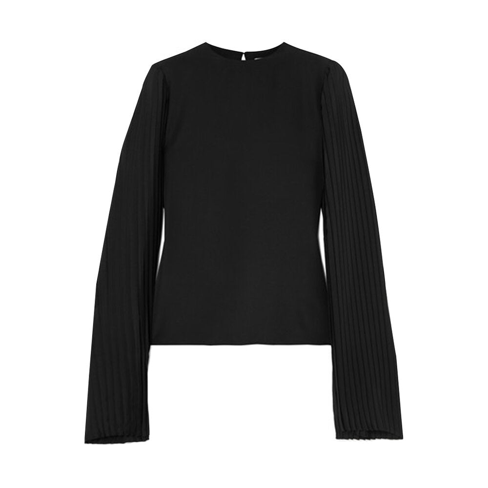 SemSem Pleated Crepe De Chine Top.