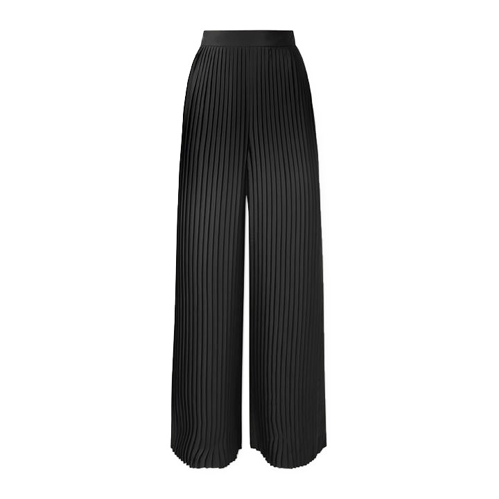 SemSem Plissé-Satin Wide-Leg Pants.