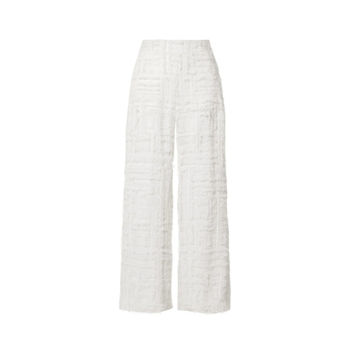 SemSem Silk Chiffon Embellished Wide Leg Pants.