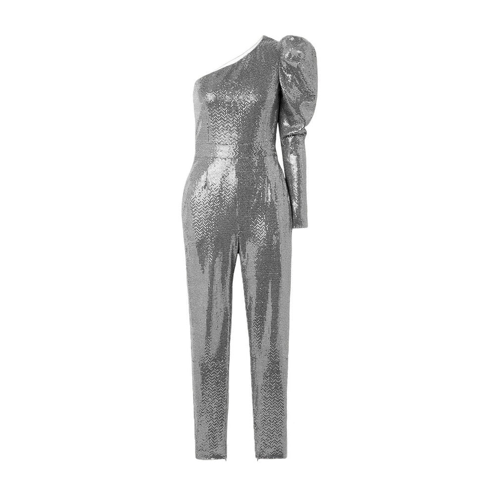 SemSem Silver Stretch Sequin Jumpsuit.