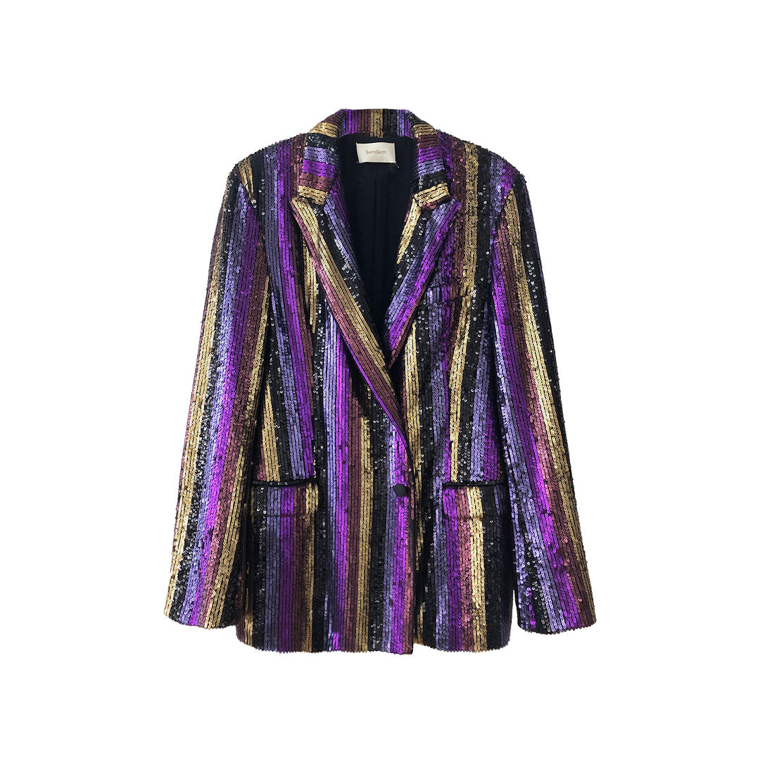 SemSem Striped Sequin Blazer.