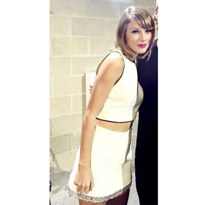 Taylor Swift wears SemSem Samia Crop Top - Cream.