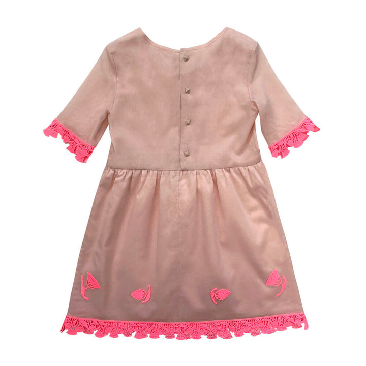Girls Amaya Short Sleeve Dress - Pale Blush
