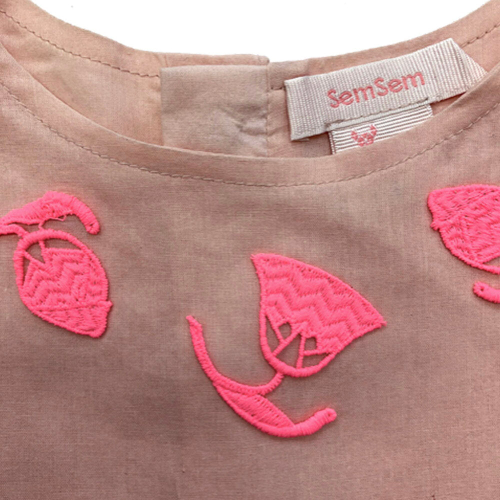 Girls Amaya Short Sleeve Dress - Pale Blush