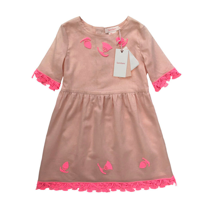 Girls Amaya Short Sleeve Dress - Pale Blush