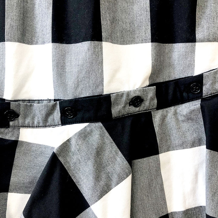 Checkered Skirt with Ruffle Hem