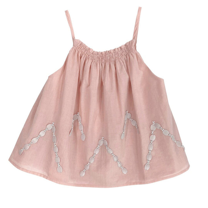 Girls Farah Embroidered Top - Blush