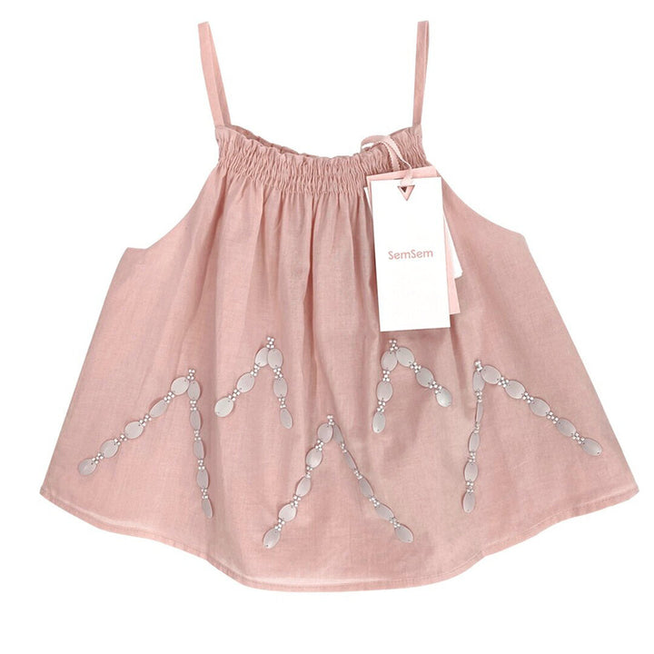 Girls Farah Embroidered Top - Blush