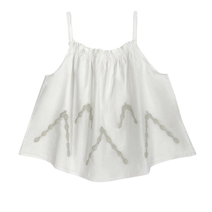Girls Farah Embroidered Top - Cream