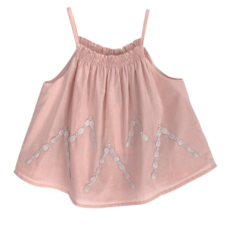 Girls Farah Embroidered Top - Blush