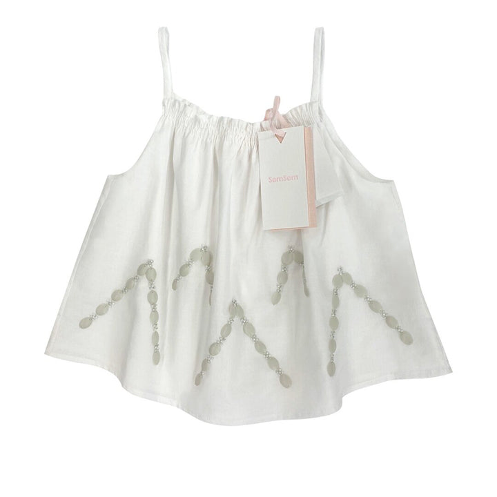 Girls Farah Embroidered Top - Cream