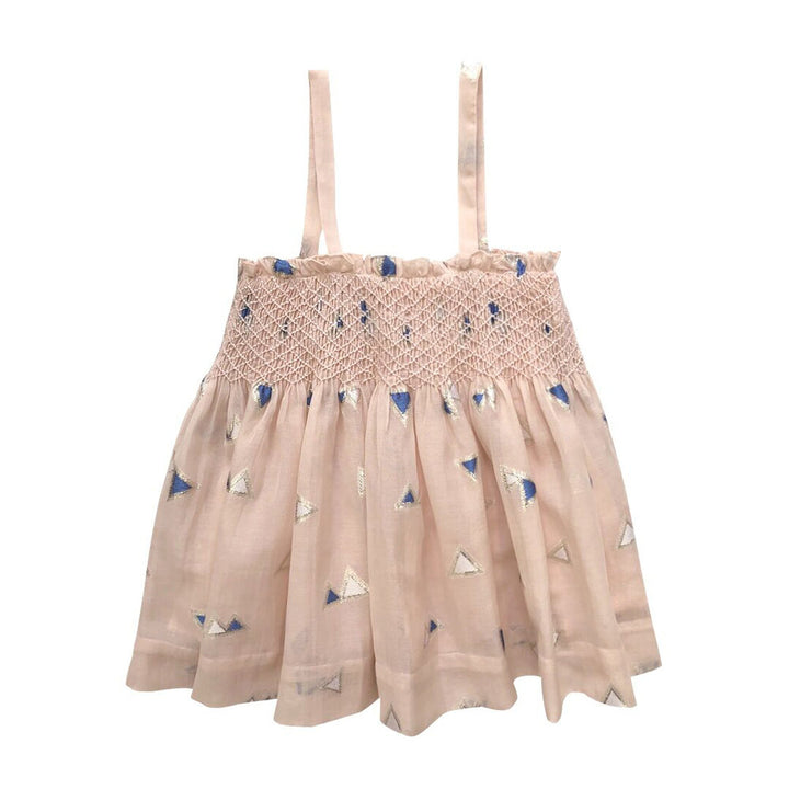 Girls Jamila Smocked Top  - Pale Blush