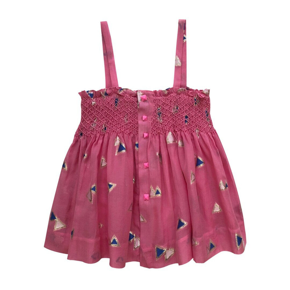 Girls Jamila Smocked Top - Azalia Pink