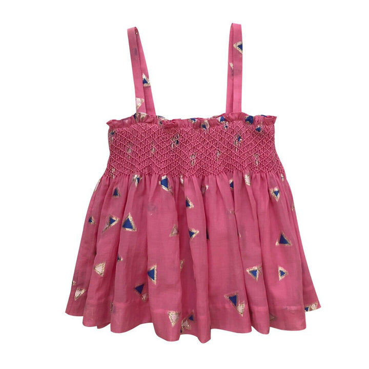 Girls Jamila Smocked Top - Azalia Pink