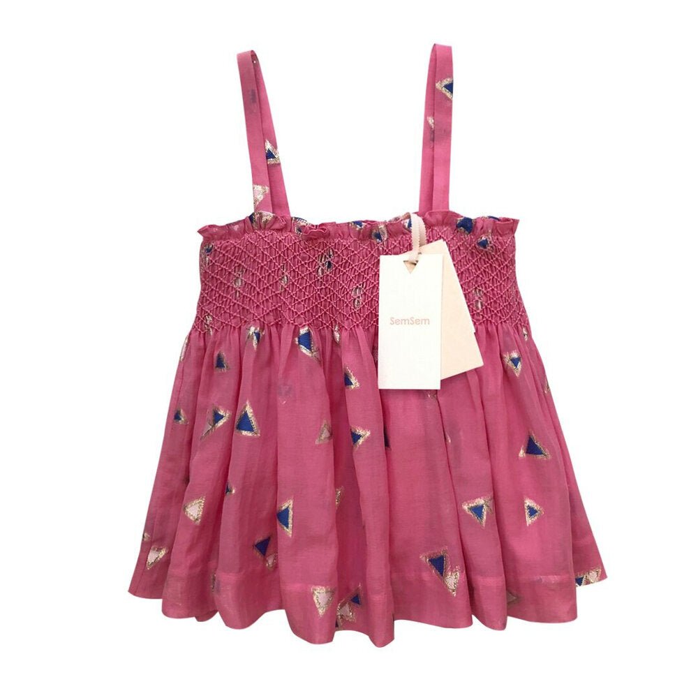 Girls Jamila Smocked Top - Azalia Pink