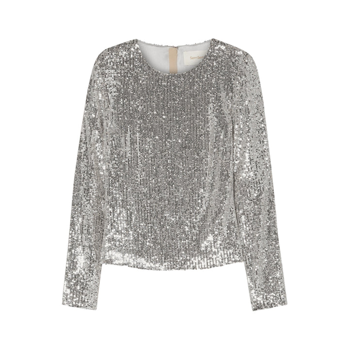 Long-Sleeve Sequin Top
