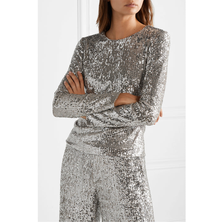 Long-Sleeve Sequin Top