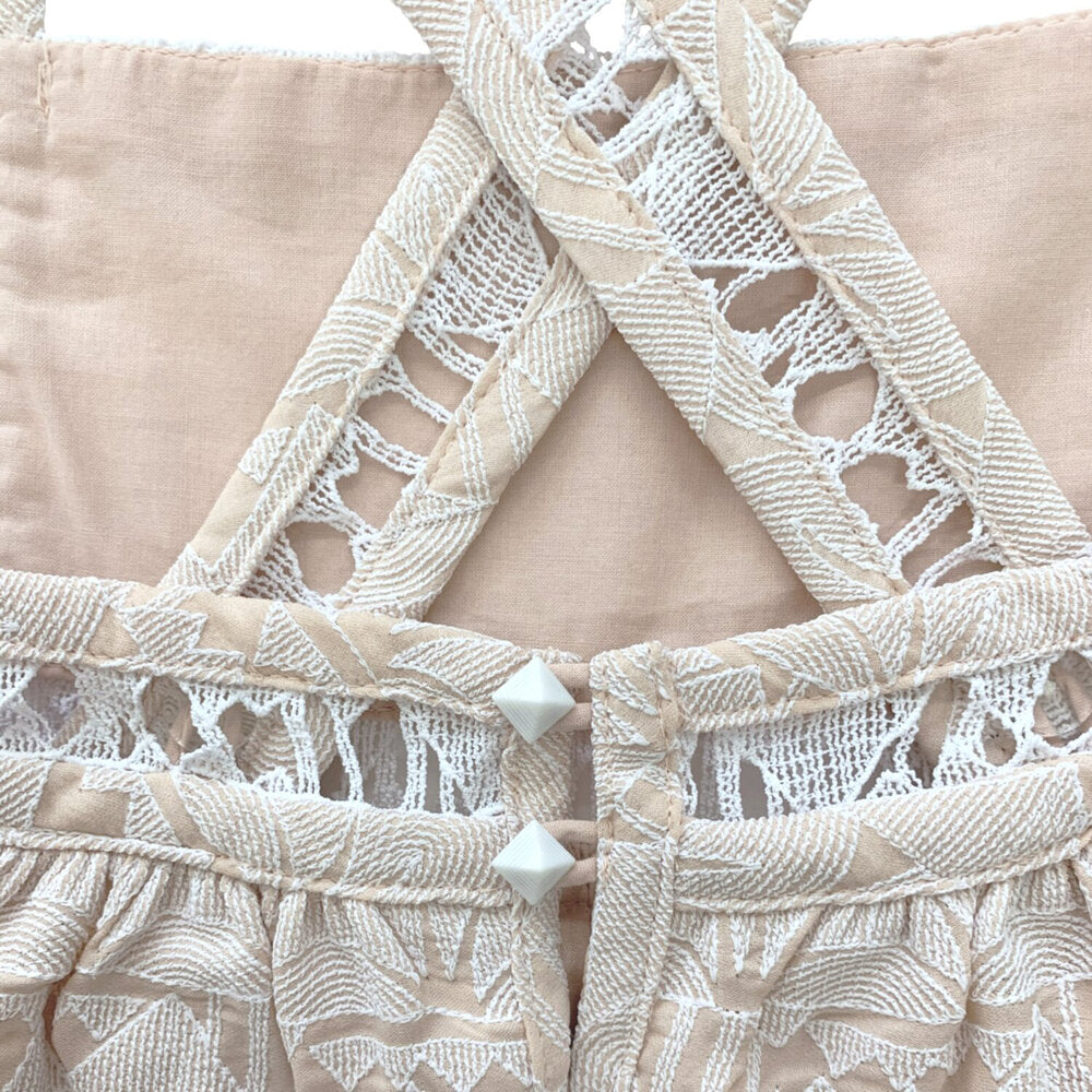 Girls Lotus Smock Top - Blush