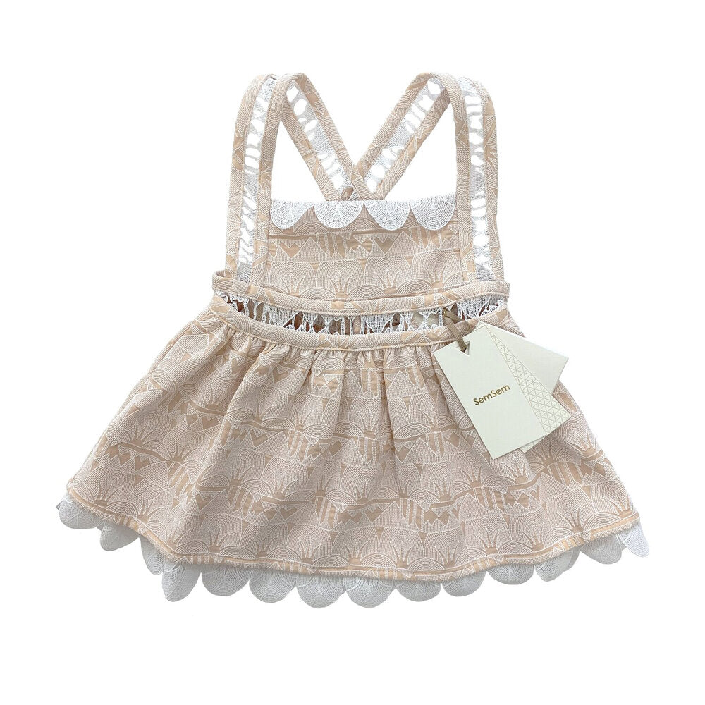 Girls Lotus Smock Top - Blush