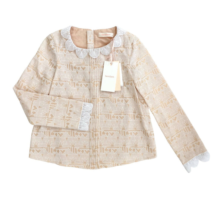 Girls Lotus Trim Top - Blush