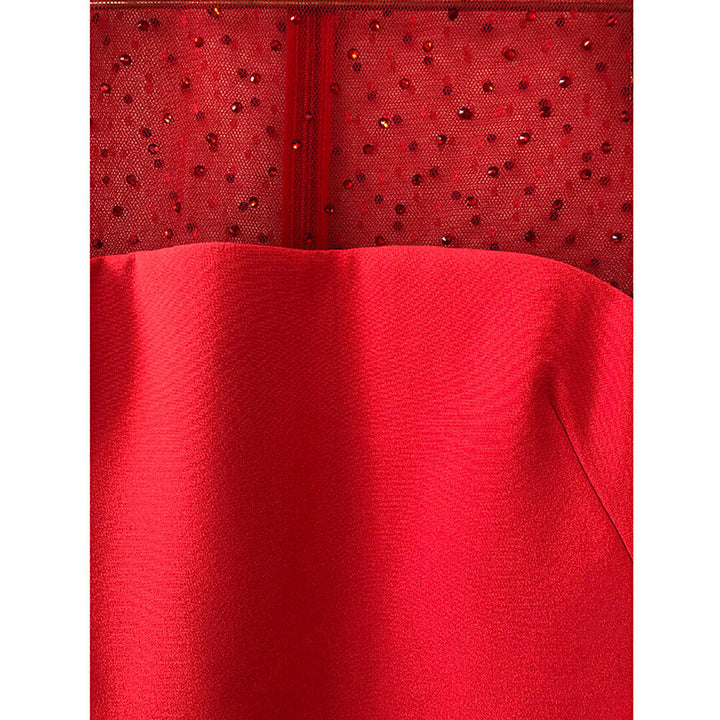 Red Crystal Embellished Gown